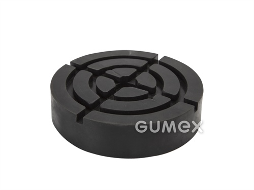 Gummischeibe für Wagenheber, Durchmesser 145mm, Höhe 34mm, 70°ShA, SBR-NR, -20°C/+90°C, schwarz, 